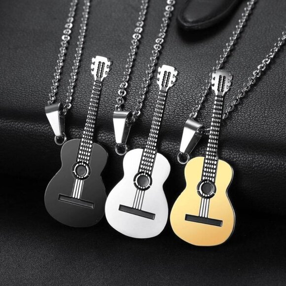 Guitar Pendant Necklace - Picture 2 of 2